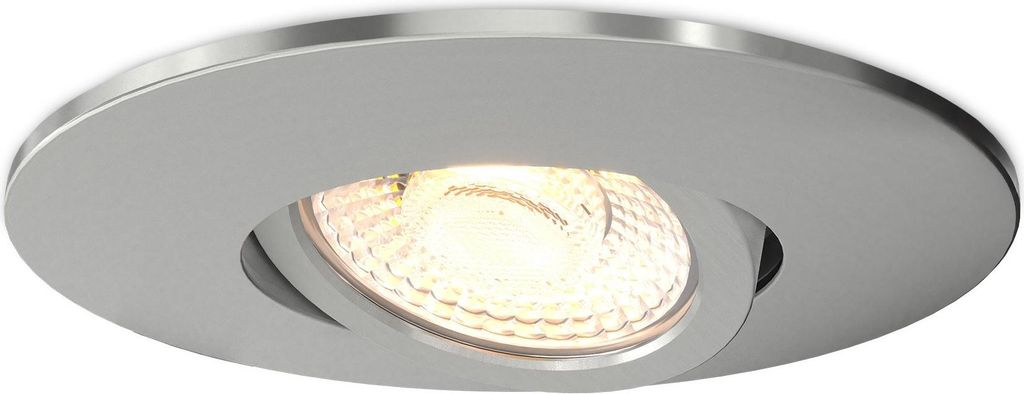 Ledvion - LED Einbaustrahler, Nickel, 6W, CCT 2200K-4000K, Ø96mm, Edelstahl, IP65, Dimmbar