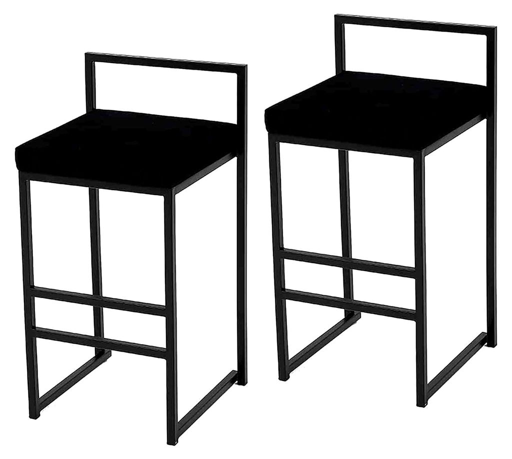 Kücheninsel Counter Barhocker Esszimmerstühle | Hocker mit Metallbeinen und Samtkissen | Barstuhl mit einer Sitzhöhe von 60 cm | Erhältlich in ...
