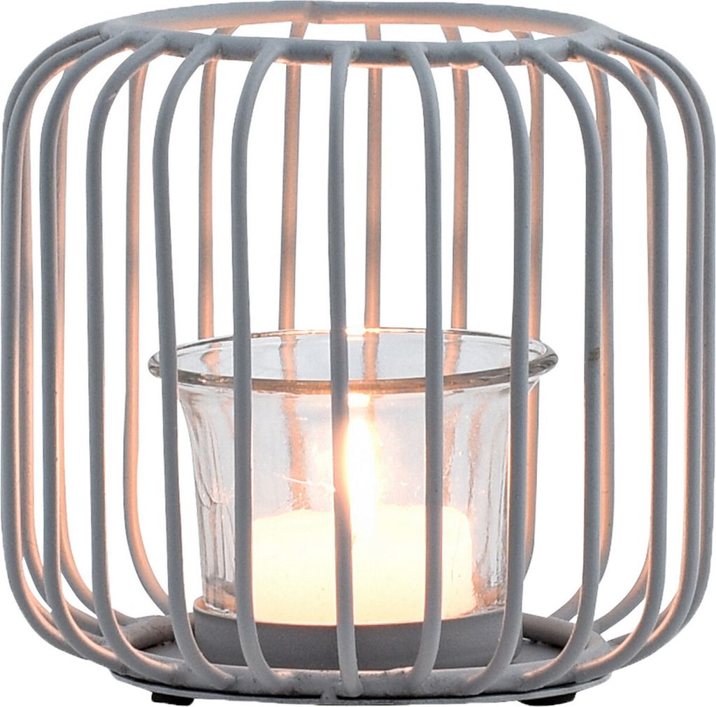 Marrakesch Skandinavische Deko Windlichter Metall Draht & Glas 11cm groß grau | Windlicht Teelichthalter Cibolo als Gartendeko & Wohnzimmer Tisch ...