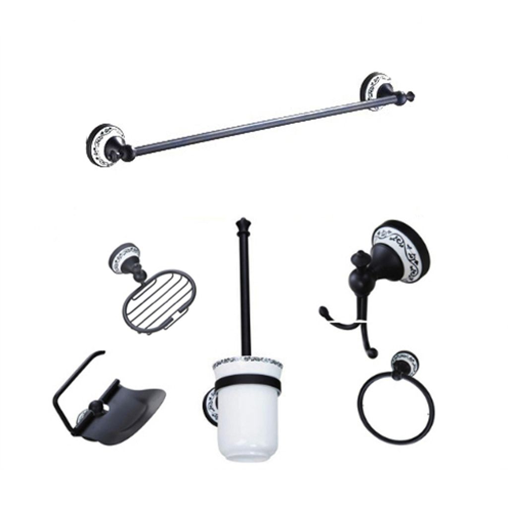 Badaccessoires-Set aus Messing BYBLIS schwarz RETRO