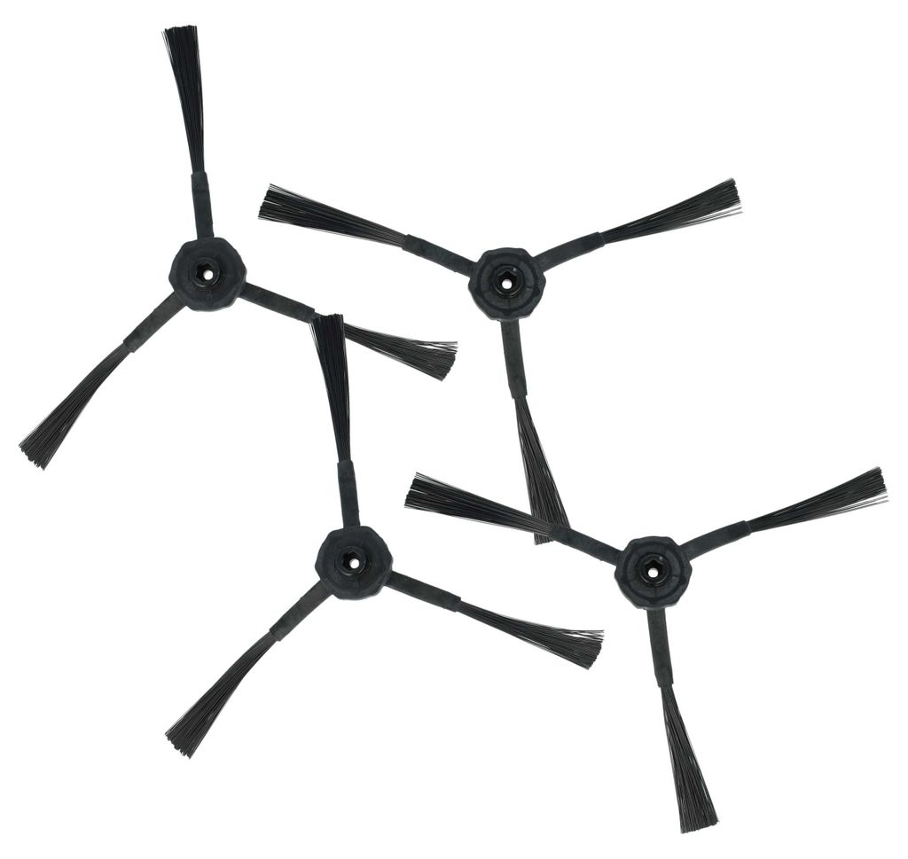 vhbw 4x Seitenbürste kompatibel mit iLife Chuwi V5Pro, V5, V5S Saugroboter - Reinigungsbürsten Set, schwarz
