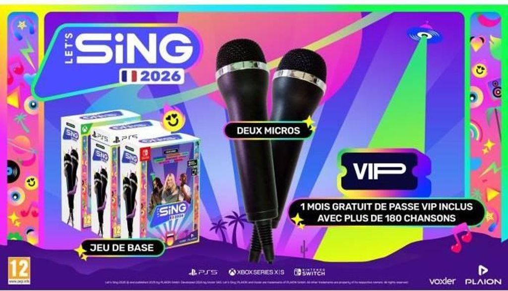 PLAION Let's Sing 2026 + 2 Mics, Xbox Series X, Multiplayer-Modus, RP (Rating Pending)
