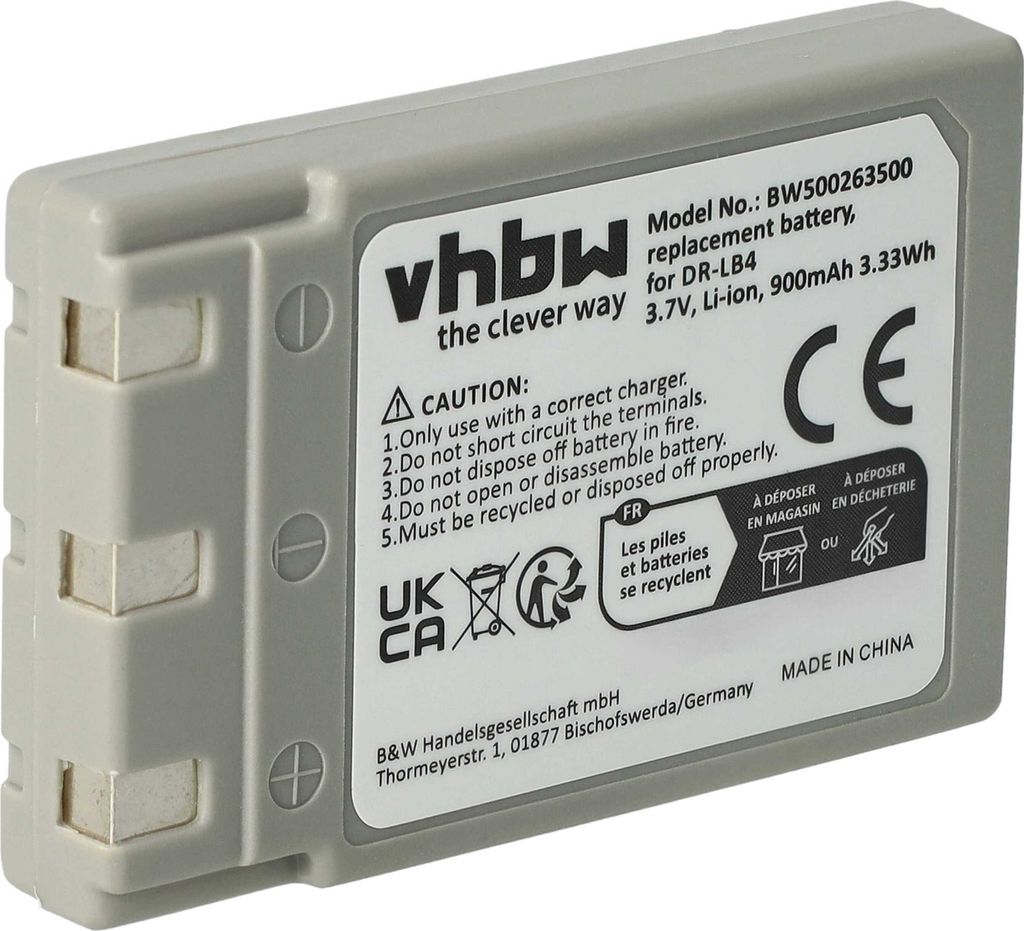 vhbw Akku Ersatz für Minolta NP-600, NP-500 für Kamera (750 mAh, 3,7 V, Li-Ion)