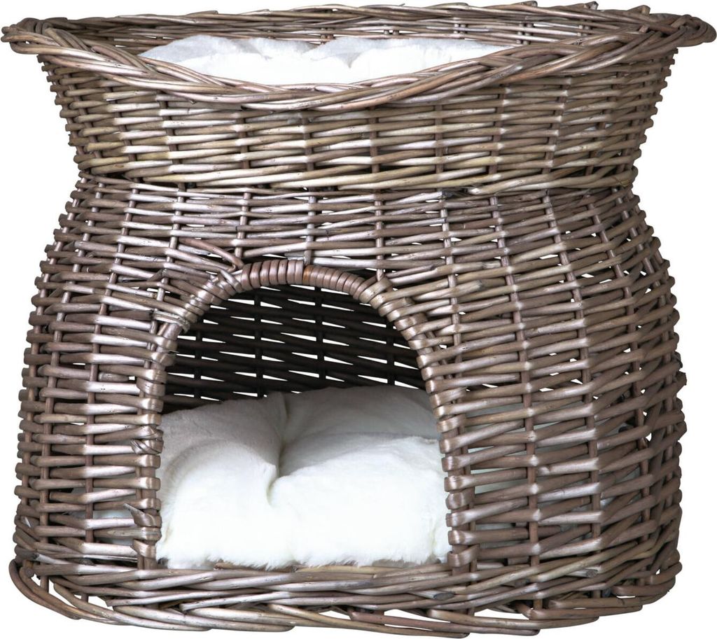 TRIXIE Korbhöhle mit Liegedach - grau - 54 × 43 × 37 cm Produktbild 