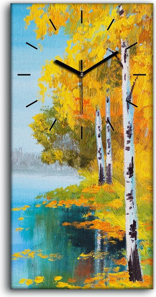 Wanduhr Bürouhr Leinwand Bild Geräuschlos 30x60 Malerei Produktbild 