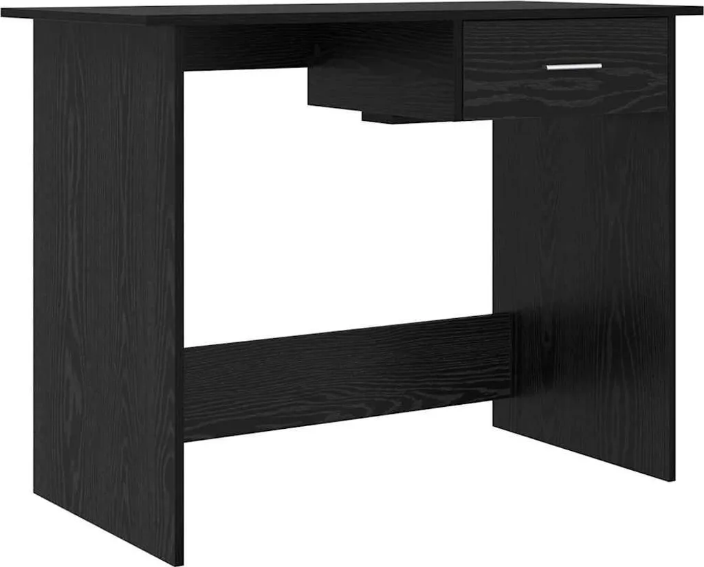 Maison Exclusive - Scrivania con contenitore effetto rovere nero 100 x 50 x 76 cm - 2