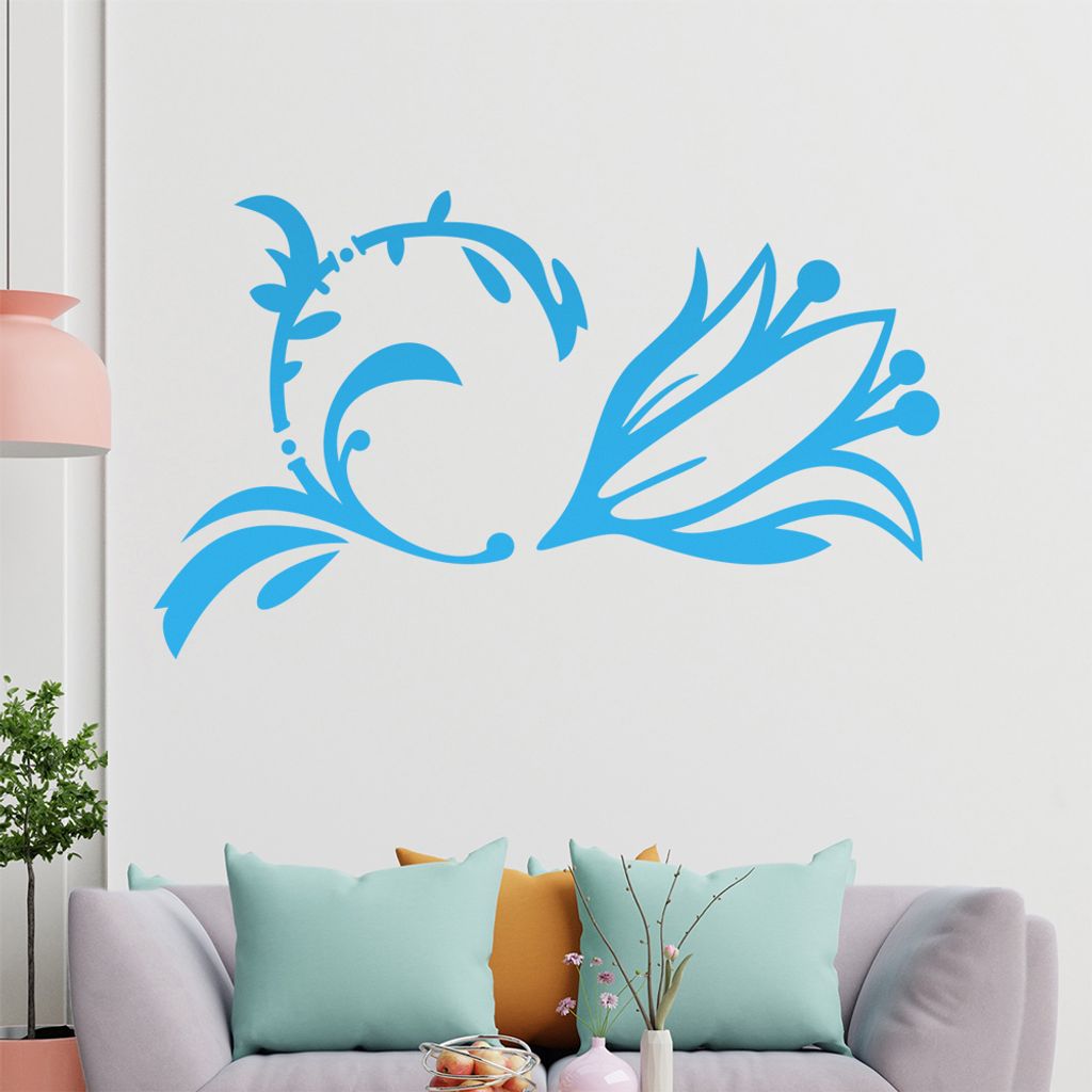 Blume - Ranken Wandtattoo in 6 Größen - Wandaufkleber Wall Sticker - Dekoration, Küche, Wohnzimmer, Schlafzimmer, Badezimmer