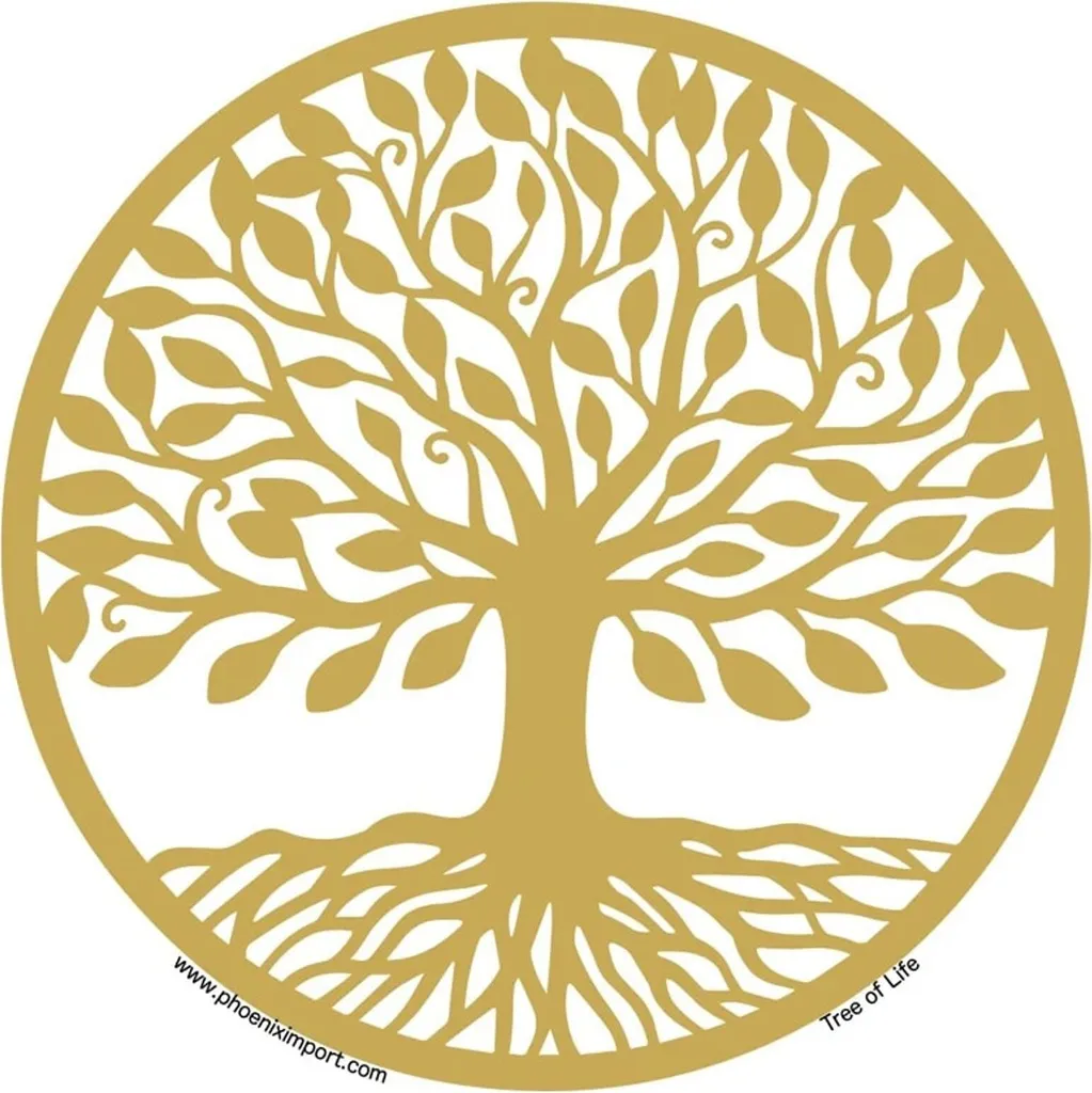 Stickers Vitrail Arbre de Vie - Décoration de Fenêtre Ronde 11,7cm