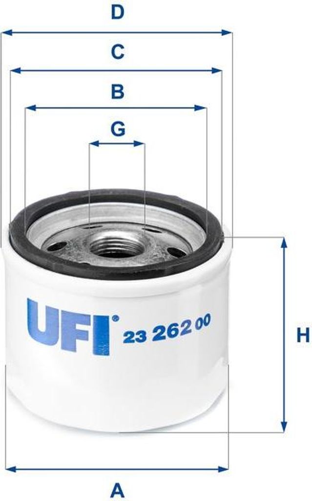 UFI 23.262.00 Ölfilter OE 1WL098 kompatibel mit Duster, Logan, Kubistar, Clio, Fluence, Scenic, Kangoo, Laguna, Megane, Rapid, Thalia, Trafic