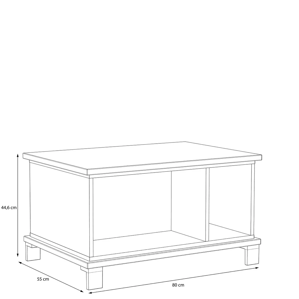 Petite table basse chêne Artisan et noir TRONDHEIM - Format 80x55 cm