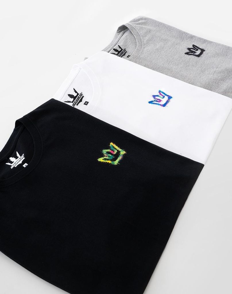 3er Set Herren T-Shirts Schwarz / Weiß / Grau Jigga Wear Mini Spray 3XL