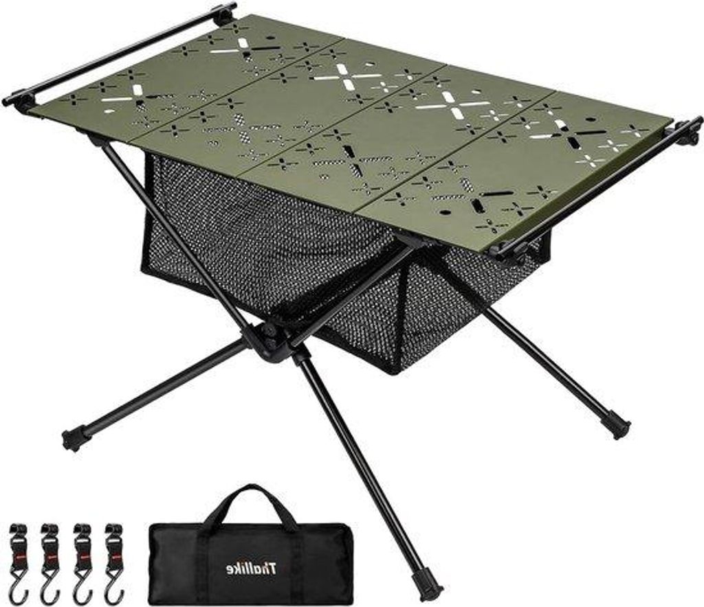 Aluminium Campingtafel - Donkergrün - 60x40x40 cm