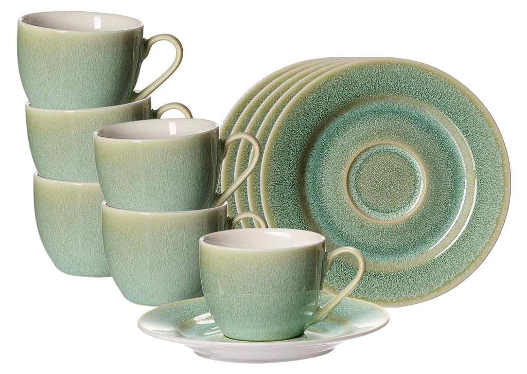 Ritzenhoff & Breker Borneo Espressotassen mit Untertassen 90 ml 6er Set
