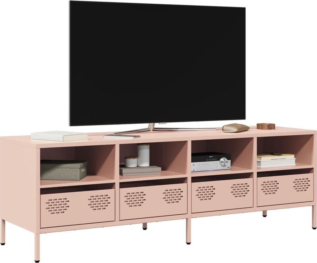 Maison Exclusive - TV-Schrank Rosa 135x39x43,5 cm Kaltgewalzter Stahl