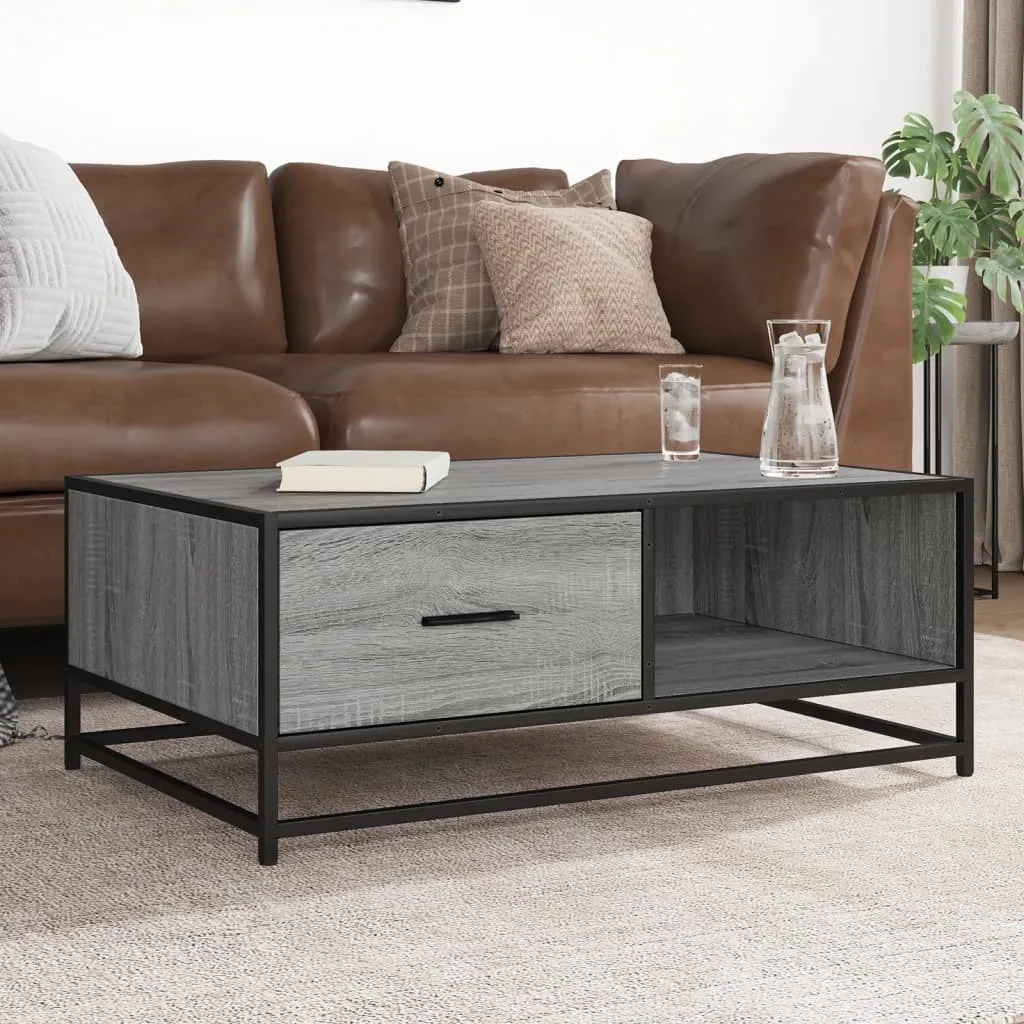 Tavolino Salotto Grigio Sonoma 90x57 - Stile Moderno Best Möbel CL3884178
