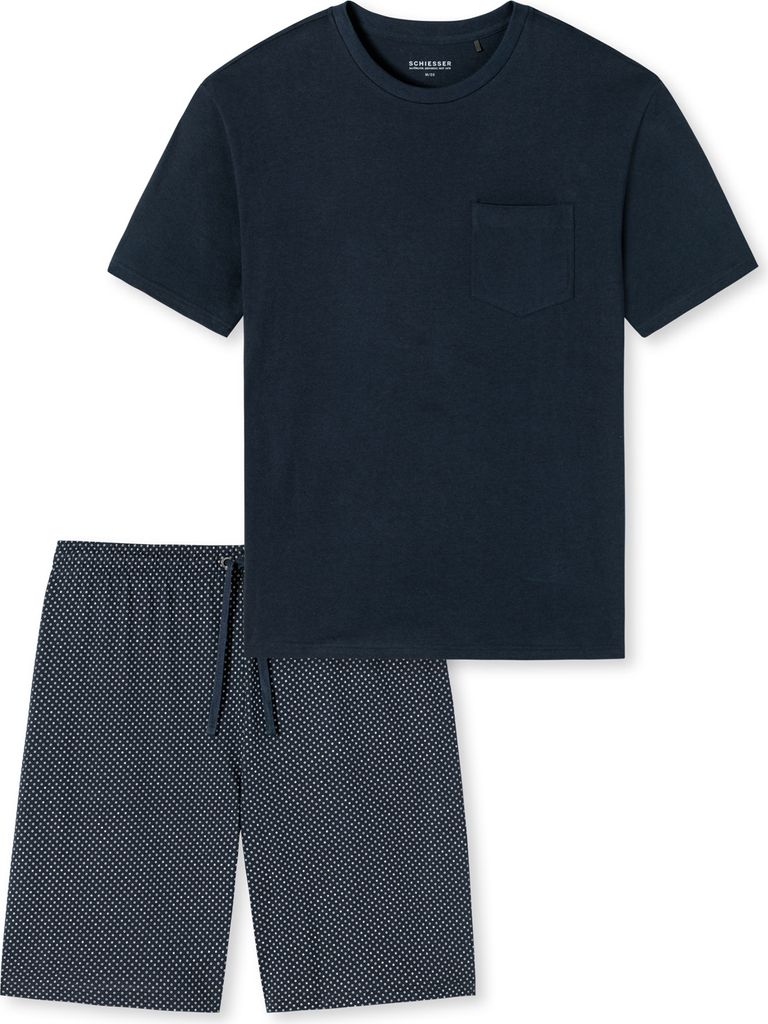 Schiesser Herren Schlafanzug kurz blau 56  ST Produktbild 