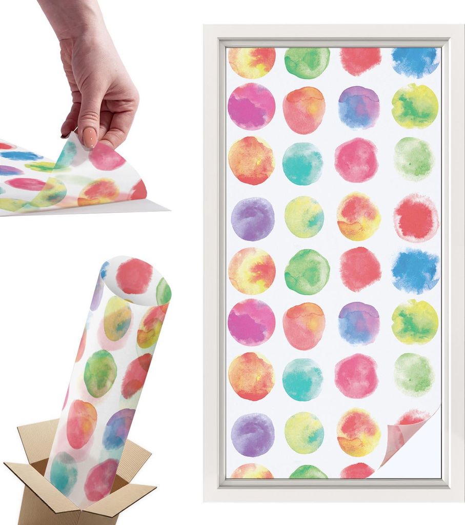 Buntglasfolie für Fenster – 100x50 cm – Stained-Glass-Fensterfolie, dekorativ & blickdicht – Selbstklebende Glasdekorfolie im Buntglas-Desig...