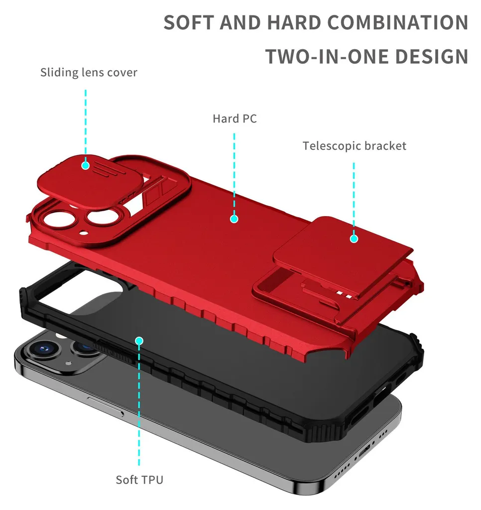 FOURTOC Morbido TPU Custodia per iPhone 11 11 PRO 11 PRO Max con Protezione per Lenti A Finestra Scorrevole Antiurto Solid Color Guscio Posteriore,Rosso,XS Max