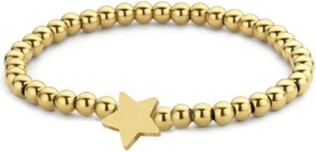Bracelet acier anti-noircissement avec étoile perle pour peau sensible