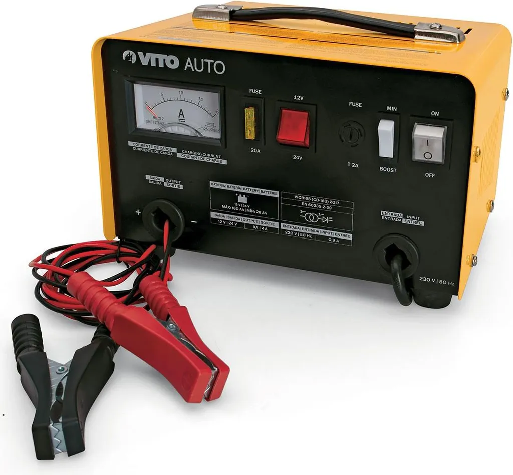Chargeur de Batterie VITO 12V 24V pour Auto et Poids Lourds 28-180Ah