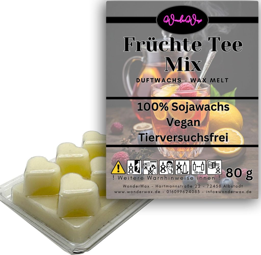 WonderWax Duftwachs Wax Melts für Duftlampe, 6 Herzen Duftmelt Wachsmelt Sojawachs Duftwachs Würfel für Raumdüfte, Wachs Duftöl Winter Indoor ...