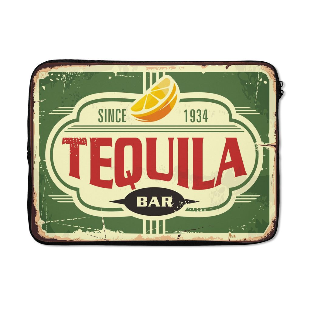 MuchoWow Laptop Hülle 13 Zoll Tequila - Vintage - Werbeschild Laptoptasche - Laptophülle - Sleeve - Rundumschutz