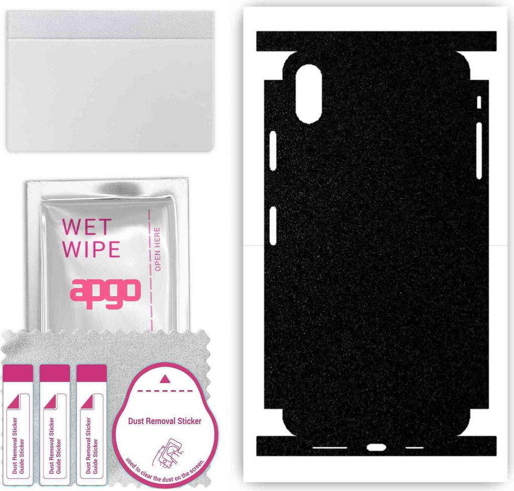 apgo Rückseite + Seiten Schutzfolie, Skin, kompatibel mit Apple iPhone XS Max, Hinten Displayschutzfolie aus Vinylfolie, kratzfest, einfache Monta...