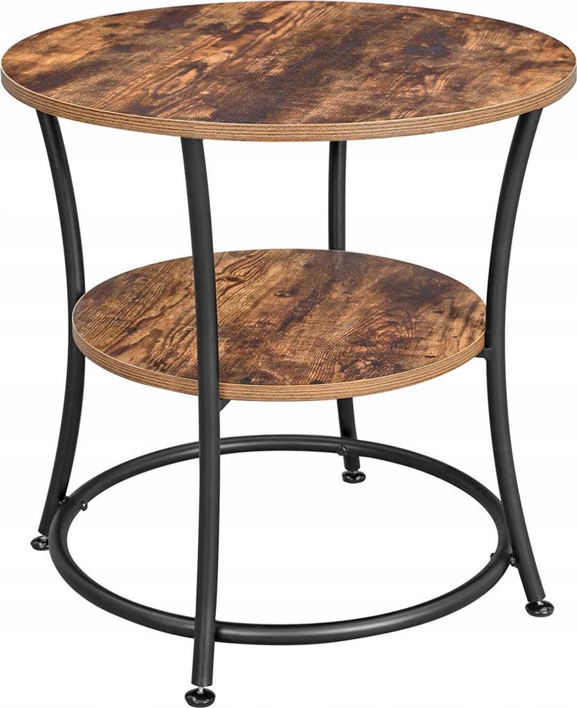 Runder Couchtisch 55 x 55 x 55 cm Rustikal Braun