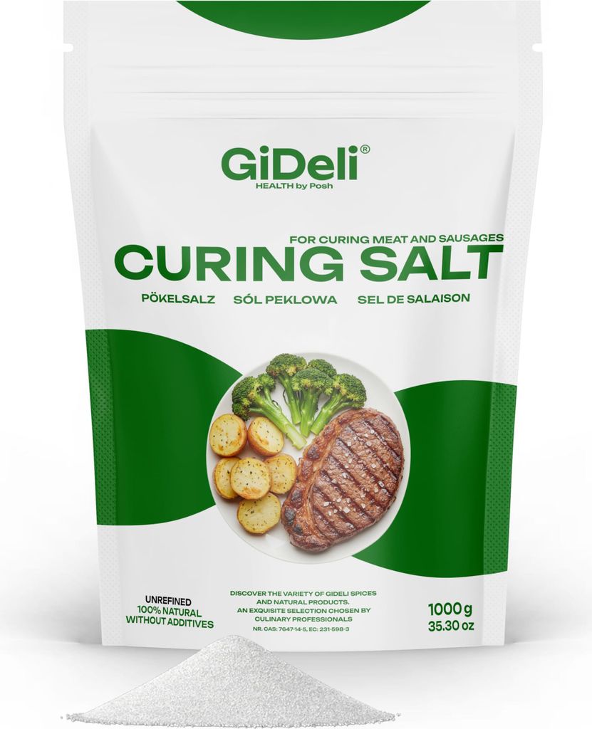 GiDeli Pökelungssalz 1kg – Premium Konservierungssalz für Fleischverarbeitung