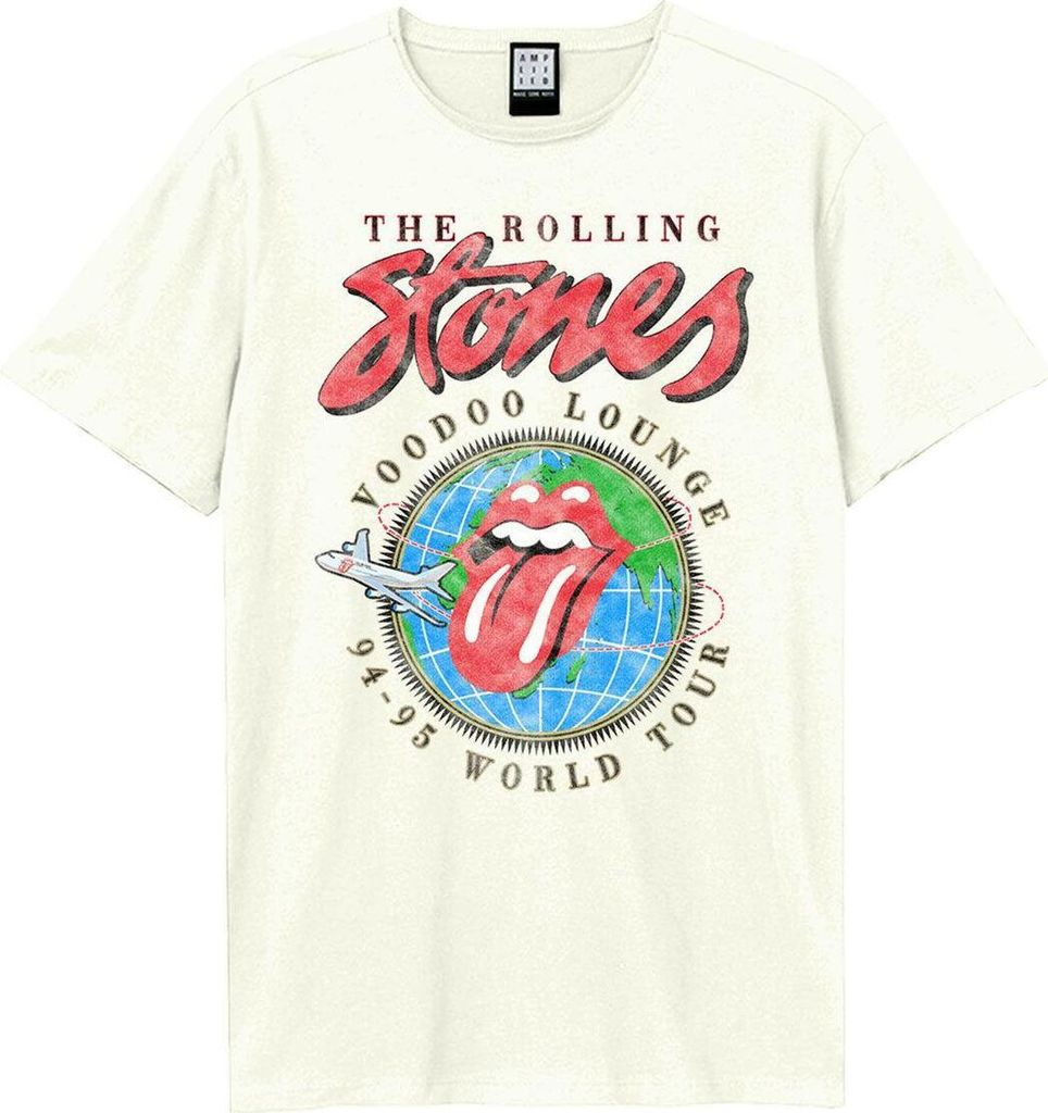 Amplified - "Voodoo Lounge Tour" T-Shirt für Herren/Damen Uni GD1577 (XS) (Altweiß)