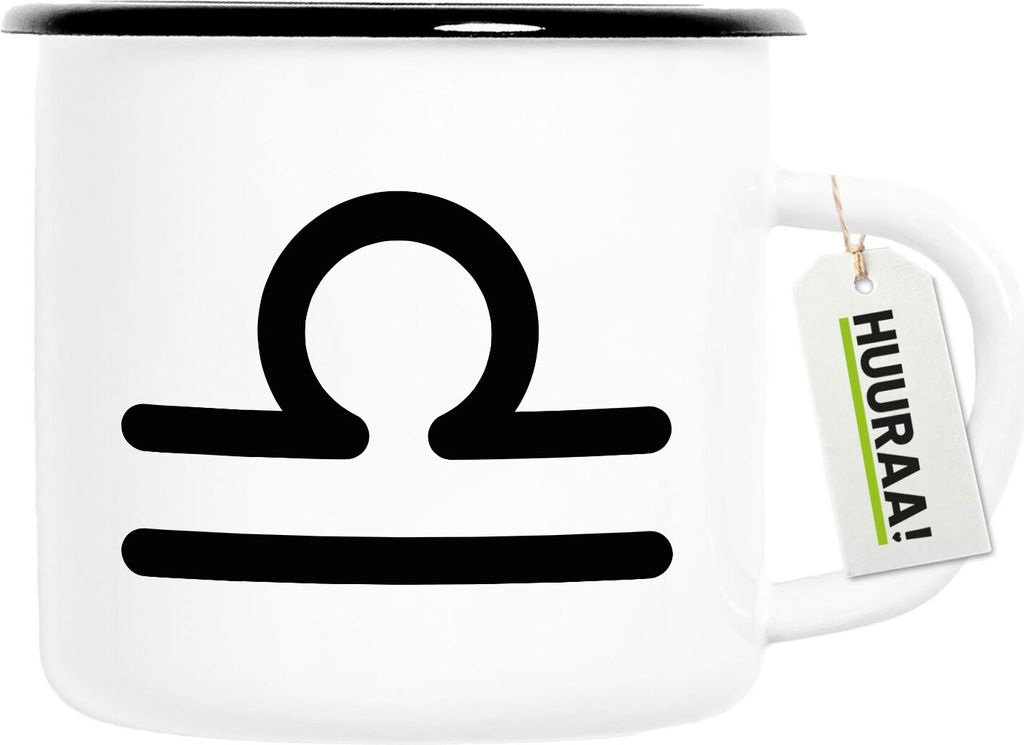 Huuraa Emaille Tasse Waage Sternzeichen Zeichen 300ml Produktbild 