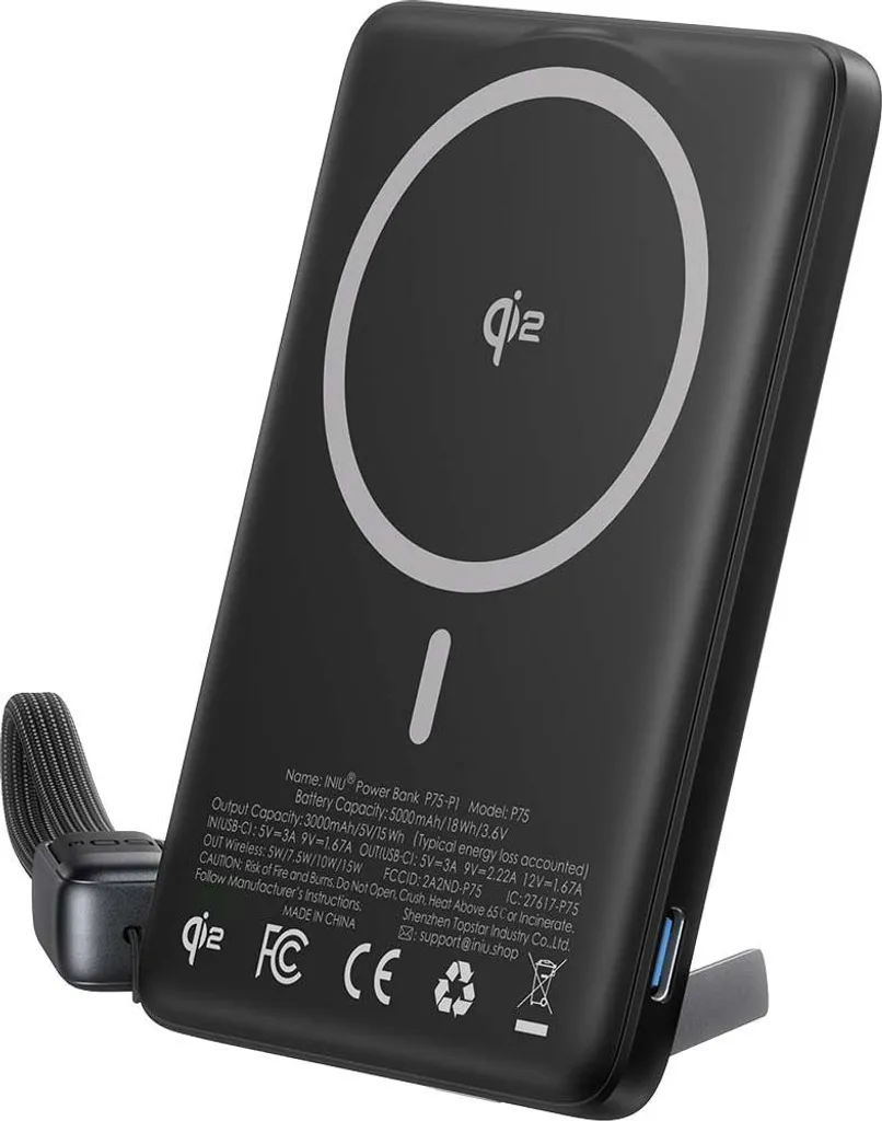 Chargeur Magnétique Portable 5000 mAh USB-C V2 pour Mobilité Totale