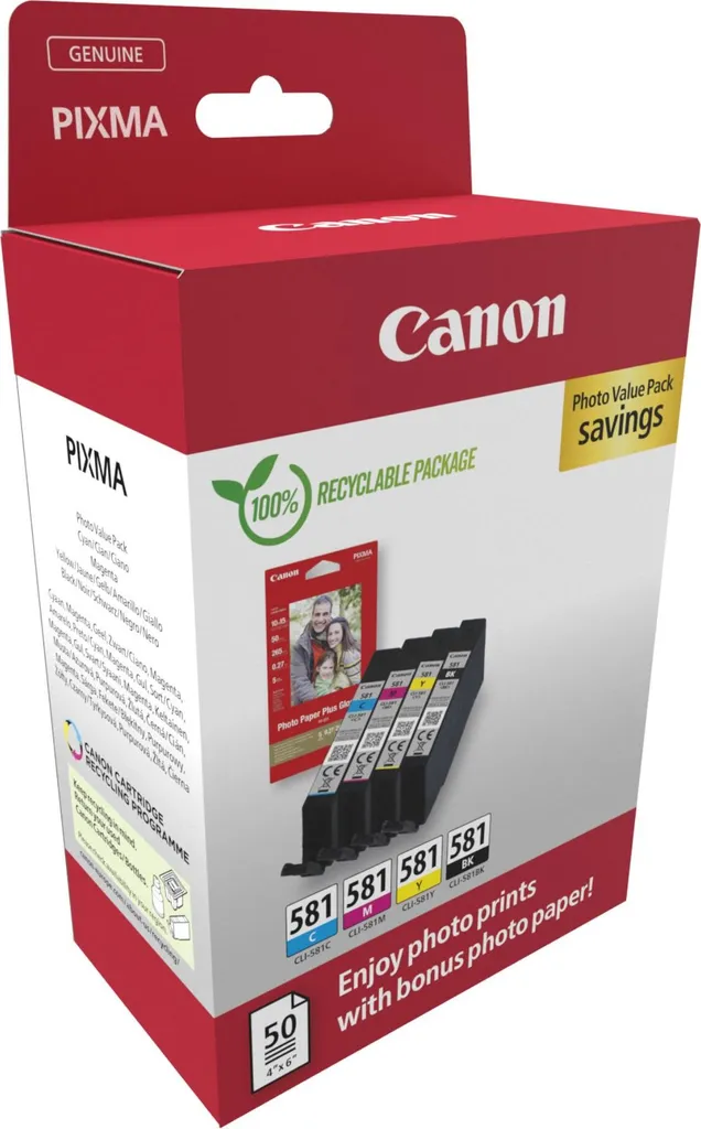 Canon CLI-581 BK/C/M/Y Photo Value Pack Originale - Miglior Prezzo - 2