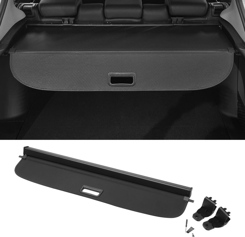 Kofferraum ausziehbare Laderaumabdeckung für Audi Q3 2010-2015 Heckklappenregal Gepäcksicherheitsschutzabdeckung, Leinwand, mit Zubehör, Glanzsc...