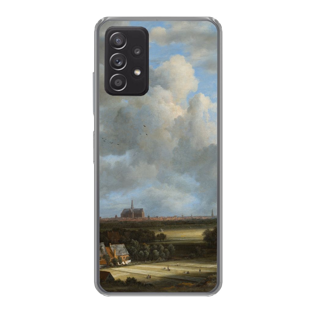 MuchoWow Handyhülle Schutzhülle Hülle für Samsung galaxy a73 Ansicht von Haarlem mit Tribüne - Gemälde von Jacob van Ruisdael Silikon Softc...