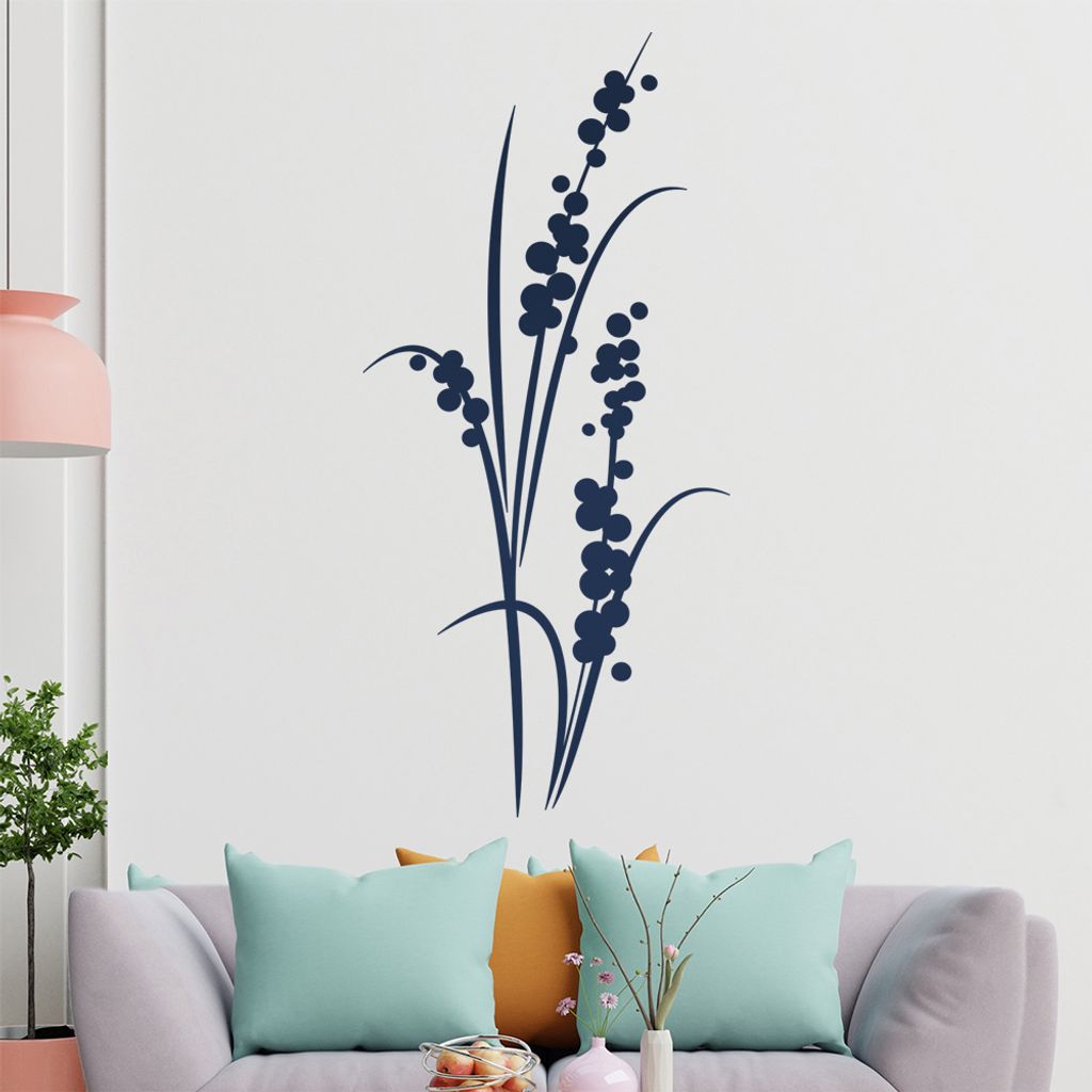 Grashalm mit Beeren Wandtattoo in 6 Größen - Wandaufkleber Wall Sticker - Dekoration, Küche, Wohnzimmer, Schlafzimmer, Badezimmer