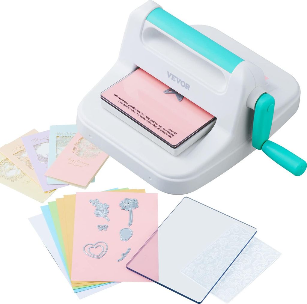 VEVOR Stanz- und Prägemaschine Scrapbooking 160 mm Öffnungsgröße, My Life Handmade Starter , Manuelle Set DIY Handwerk Karten, Einladungen, Hei...