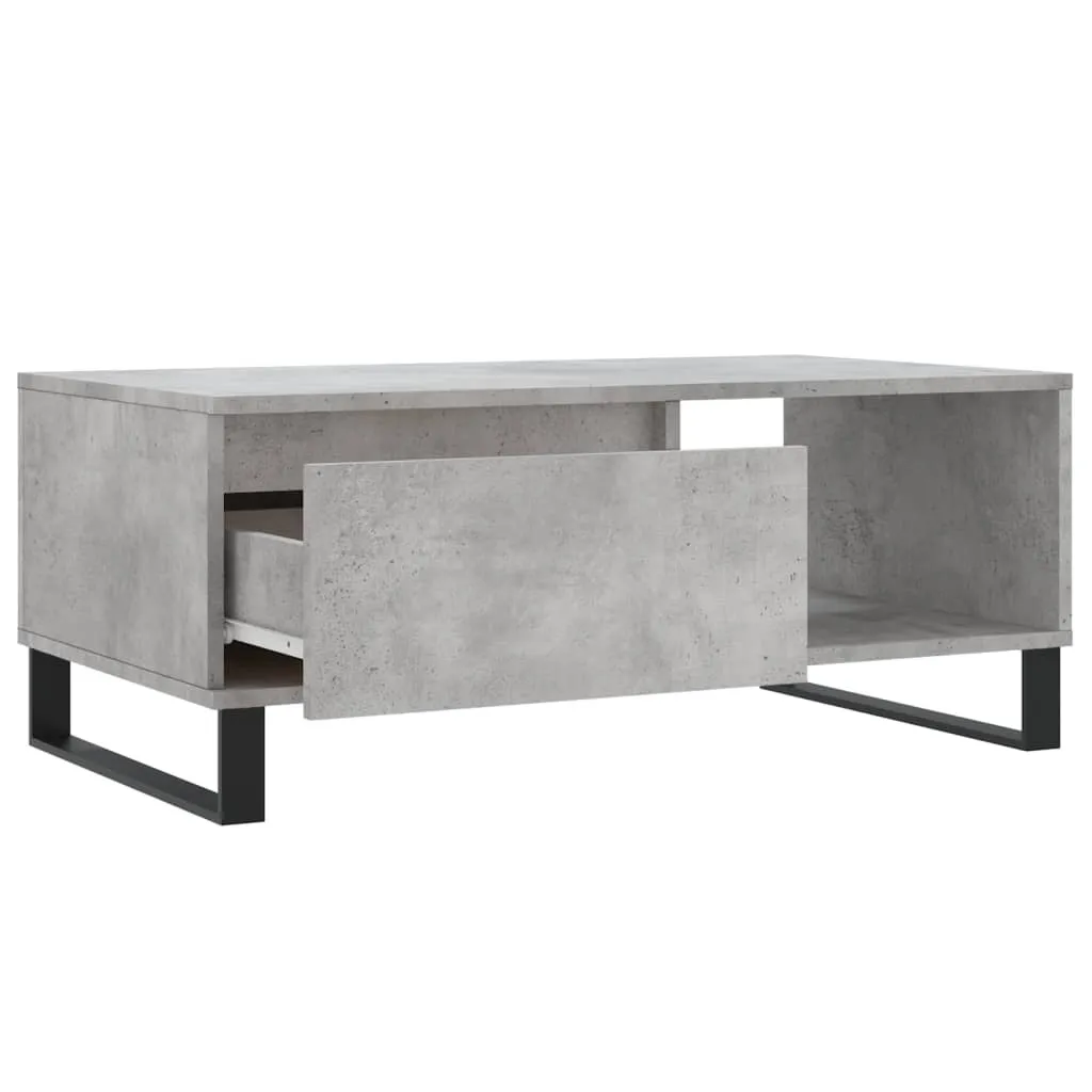 Tavolino da Caffè SYFAX 90x50x36.5 Grigio Cemento Design Industriale