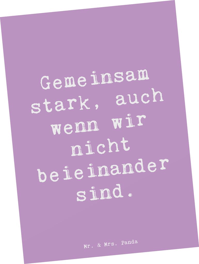 Mr. & Mrs. Panda Postkarte Spruch Trennung von den Eltern - Lavendeltraum - Geschenk, Herausforderungen, Ansichtskarten, Vertrauem, positive Energi...