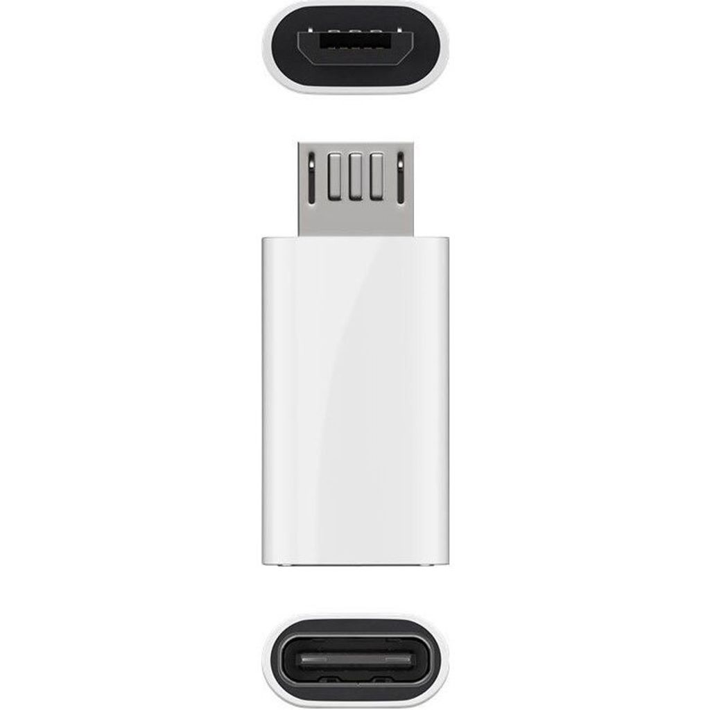 Adapter USB 2.0 Micro-B auf USB-C weiß, zum Verbinden eines Micro-USB Gerätes mit einem USB-C Kabel