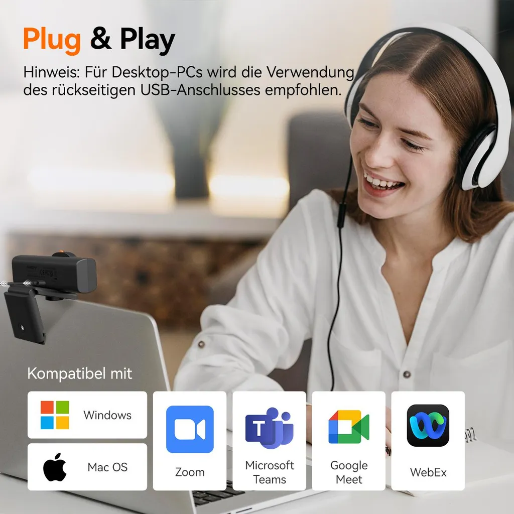 Webcam SVBONY SVN W1 2K 30fps avec Réduction de Bruit IA pour PC - 8
