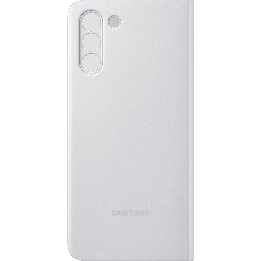 Coque Galaxy S21+ avec rabat intelligent Smart Clear View Gris Clair - 4
