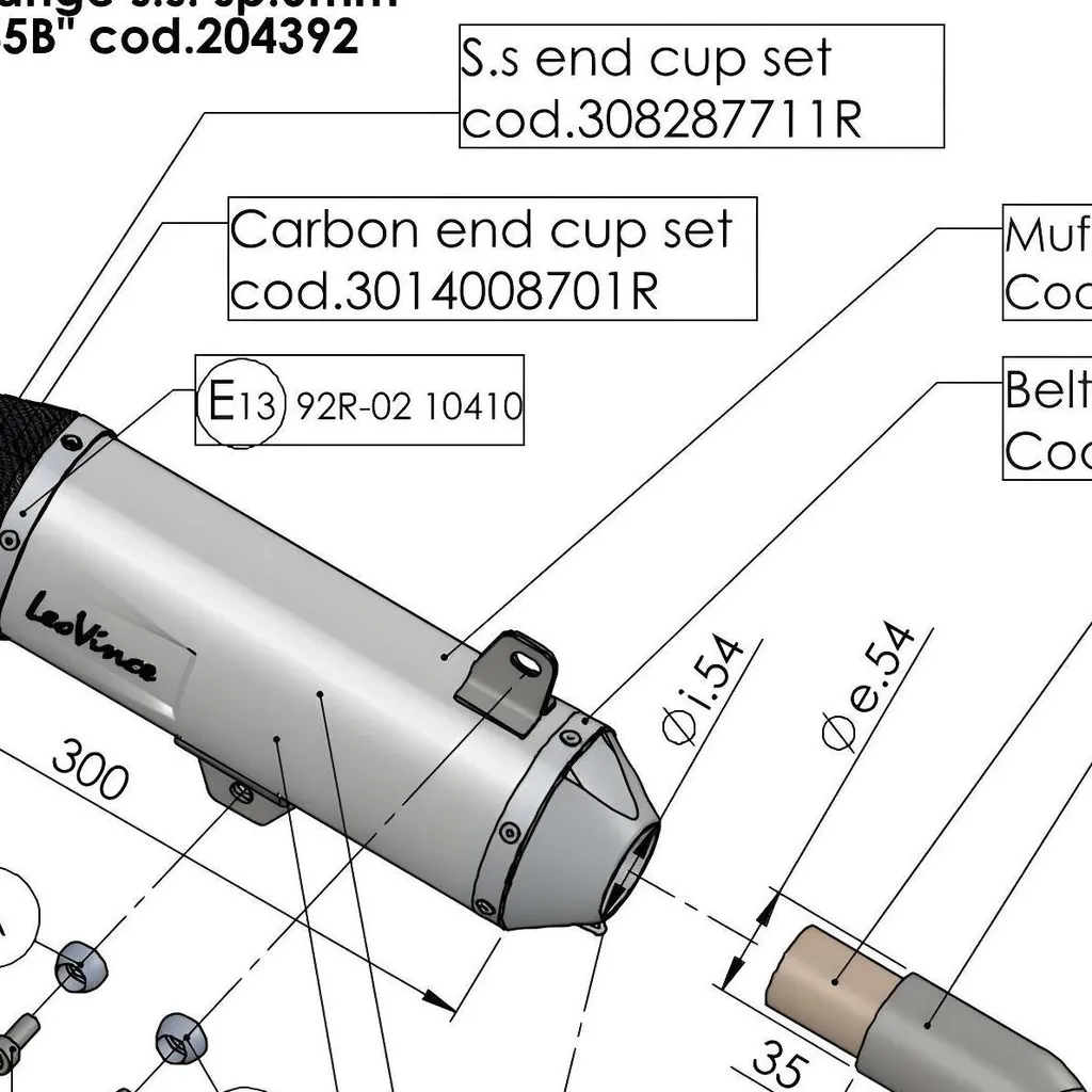 Réparer échappement LeoVince avec ce silencieux LV ONE inox Ø 54mm