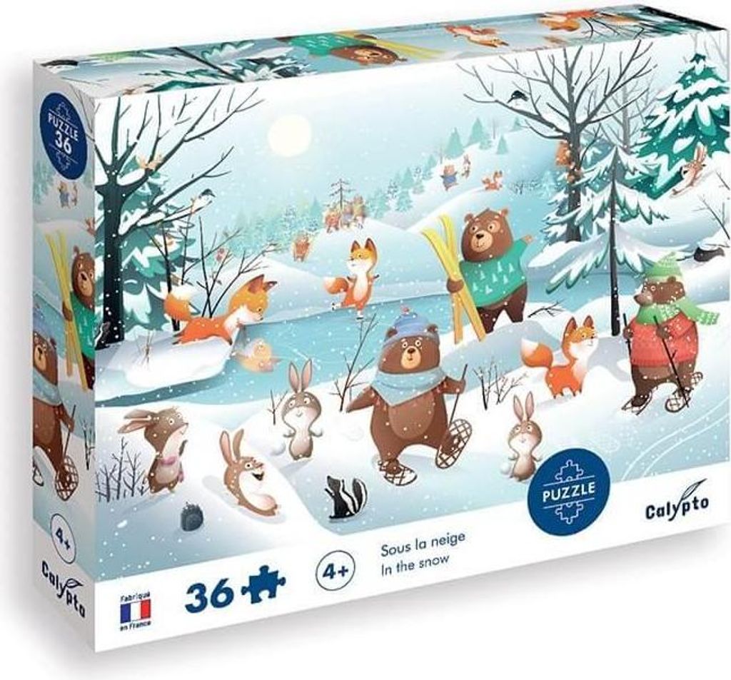 Sentosphère Puzzle Wintertiere 36 Teile Karton Lernspiel
