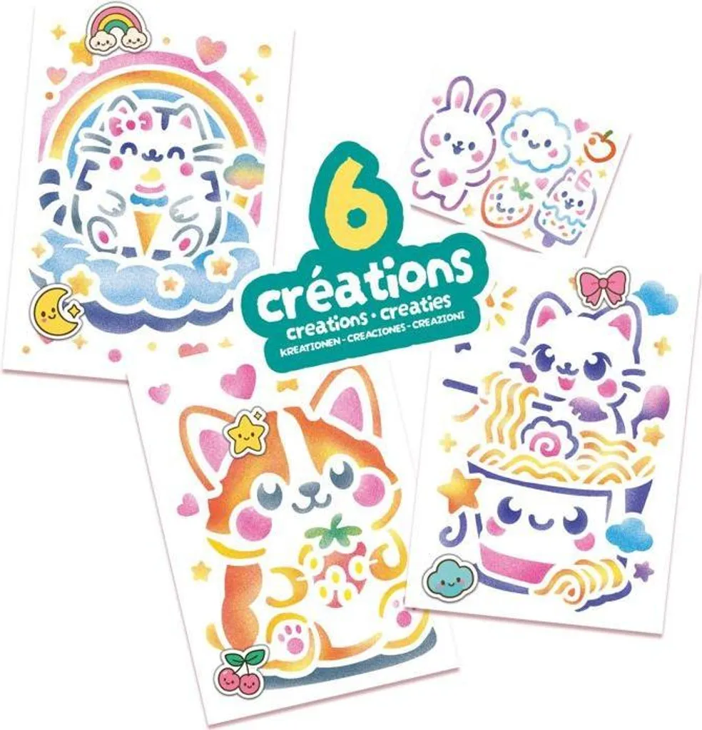 BLOPENS Kit Animali Metallizzati - Pennarelli A Soffio E 20 Stencil - Per Bambini Dai 7 Anni - 3