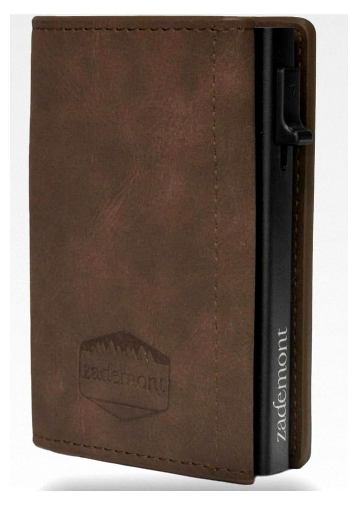 Herren Geldbörse mit Münzfach | Slim Wallet mit Kartenetui | Geldbeutel zum Verschenken | Elegante Brieftasche (Dunkelbraun)