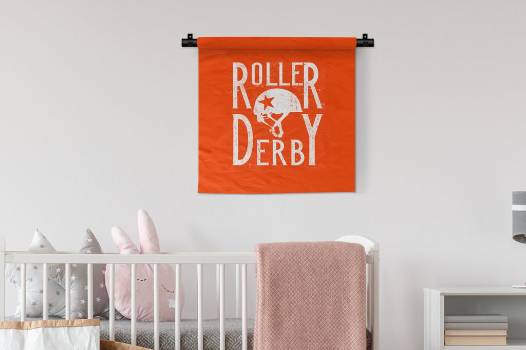 MuchoWow Wandteppich Wandbehang Helm - Buchstaben - Retro - Zitat 60x60 cm Tapisserie Dekoration Wandtuch - Dekorationen - Wand Decke