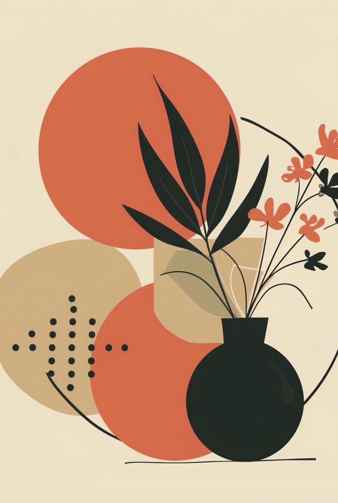 Plakat 68x101cm Vase mit Blumen