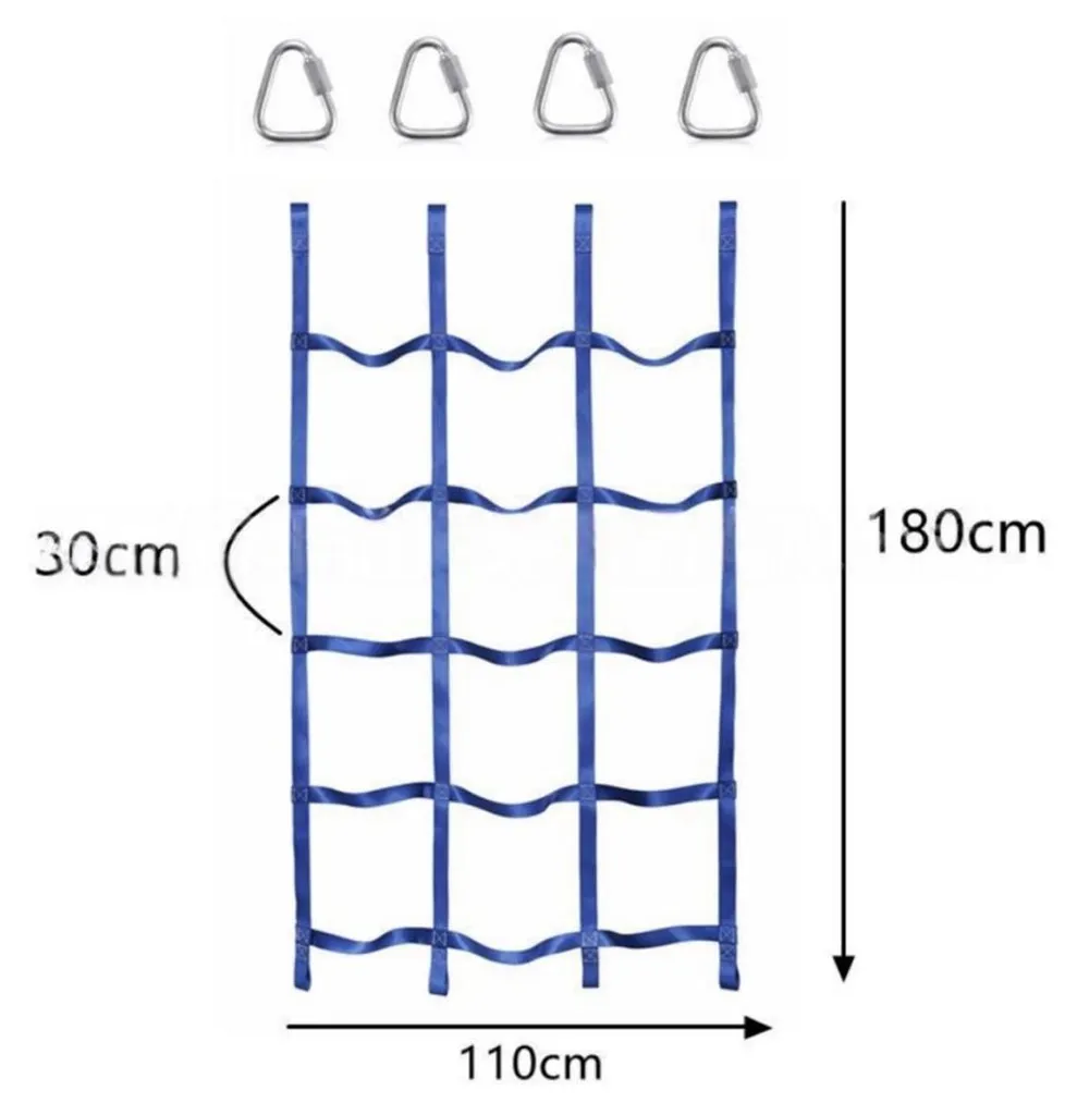 Filet d'escalade pour parcours enfant 1.1x1.8m polyester bleu robuste