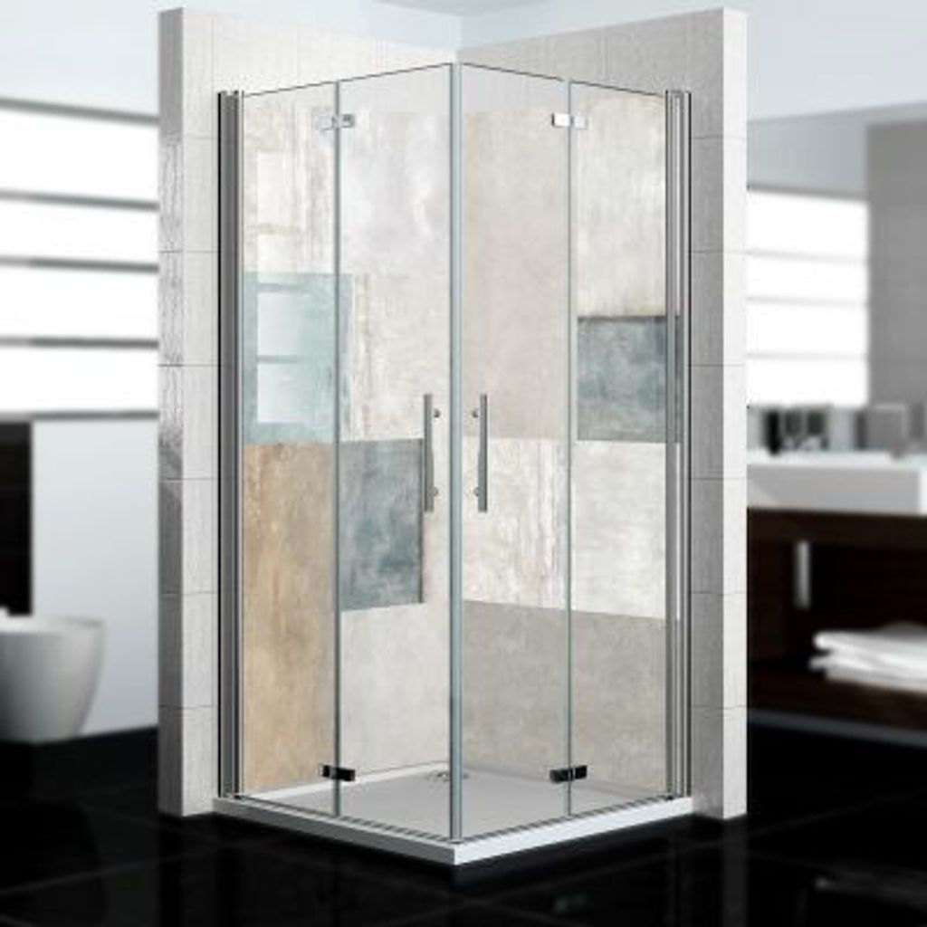 dedeco Eck-Duschrückwände Aluminium Aluminium wasserfest Motiv: Stein V1, 2 x 90x210x0,3cm, Fliesenersatz fugenlos Wandverkleidung Wandpaneele, ...